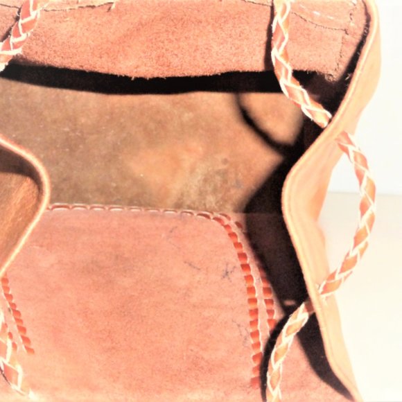 Handmade Tooled LEATHER BACKPACK Vintage Backpack Hand Stiched Cowhide Flower - Picture 7 of 8